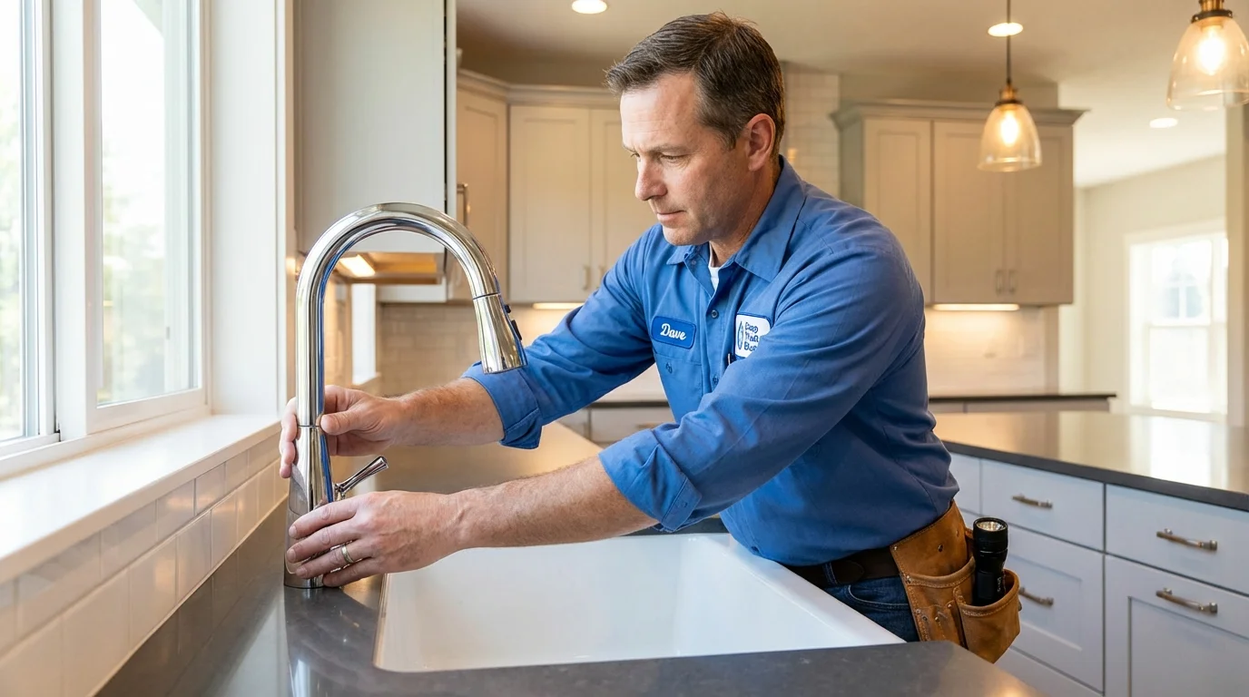 Kitchen faucet installation by Johns Plumbing LLC in Asheville